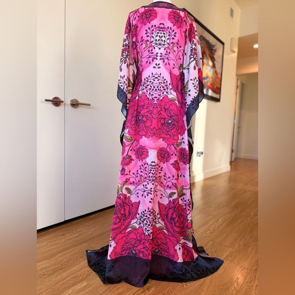 Vibrant Pink Floral Maxi Dress - Picture 9 of 13